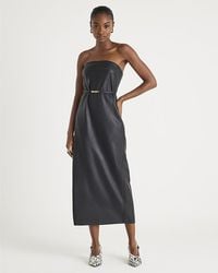 River Island - Bandeau Midi Dress Faux Leather Belted Pu - Lyst