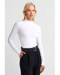Dilvin - Slim Fit Long Sleeve Half Turtleneck Top - Lyst