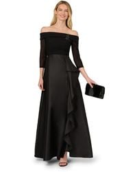 Adrianna Papell - Studio Combo Off Shoulder Gown - Lyst