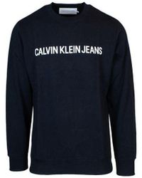 Calvin Klein - Men's Institutional Logo Sweatshirt In Black - Lyst