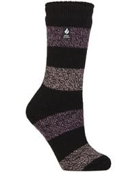 Heat Holders - Ladies Wide Stripe Patterned Thermal Socks For Winter - Lyst