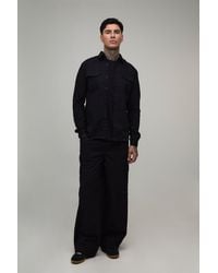 BoohooMAN - Tall Regular Shirt & Straight Fit Cargo Trouser Set - Lyst