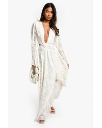 Boohoo - Textured Cut Out Maxi Dress - Lyst