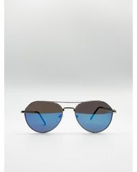 SVNX - Aviator Sunglasses With Mirrored Lenses Metal - Lyst