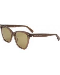 Stella McCartney - 55Mm Shiny Dark Sunglasses Sc40035I-48E-55 - Lyst