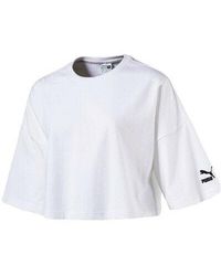 PUMA - Logo Crop Top Textile - Lyst