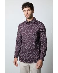 MAINE - Floral Print Long Sleeve Shirt Cotton - Lyst