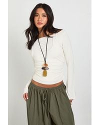 Boohoo - Soft Double Layer Long Sleeve Top - Lyst