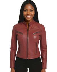 Infinity Leather - Casual Slim-Fit Biker Jacket-Tulsa Lamb Leather - Lyst