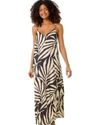 D.u.s.k - Mono Leaf Print Maxi Dress - Lyst