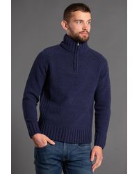 Kensington Eastside - Navy 1/4 Zip Funnel Neck Jumper - Lyst