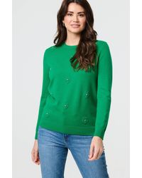 Izabel London - Floral Gemstone Embellished Jumper - Lyst