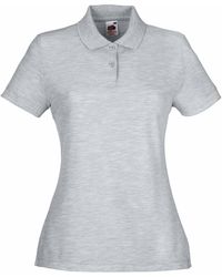 Fruit Of The Loom - Lady-Fit 65/35 Short Sleeve Polo Shirt (Heather) - Lyst