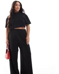 Yours - Stripe Wide Leg Trousers - Lyst