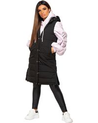 JESS - Sleeveless Puffer Gilet Long Padded - Lyst