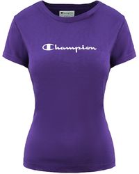 Champion - Logo Dames Paars T-shirt - Lyst