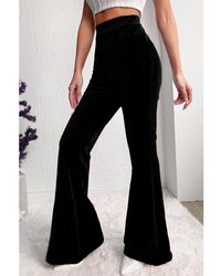 Azura Exchange - Solid Color High Waist Flare Corduroy Pants - Lyst