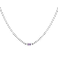 SEOL + GOLD - Sterling Amethyst Cz Snake Chain Necklace Cotton - Lyst