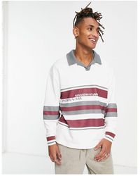 ASOS - Oversized Polo Sweatshirt With Colour Block & Print - Lyst