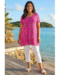 Roman - Curve Paisley Back Bar Stretch Tunic Top - Lyst