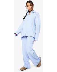 Boohoo - Stripe Oversized Shirt And Trouser Co-Ord - Lyst