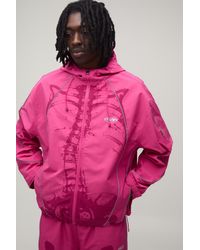BoohooMAN - Oversized Boxy Reflective Piping Skeleton Hooded Cagoule - Lyst