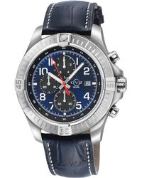 Gv2 - T38 Ss Case, Enamel Dial With Print, 3 Sub/ Stitching Handmade Italian Leather Strap - Lyst