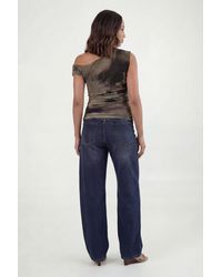 Boohoo - Maternity Abstract Asymmetric Ruched Top - Lyst
