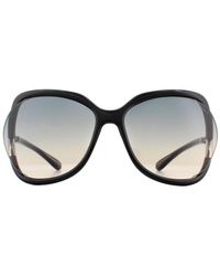 Tom Ford - Ladies Square Shiny Smoke Gradient Sunglasses - Lyst
