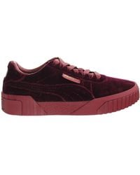 PUMA - Cali Velvet Burgundy Trainers - Lyst