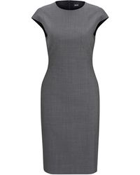 BOSS - Dironah Crew Neck Knee Length Sheath Dress - Lyst