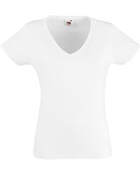Fruit Of The Loom - Ladies Lady-Fit Valueweight V-Neck Short Sleeve T-Shirt - Lyst