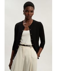 Karen Millen - Viscose Blend Popper Knitted Cardigan - Lyst