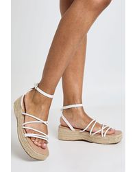 Boohoo - Strappy Flatform Wedges - Lyst