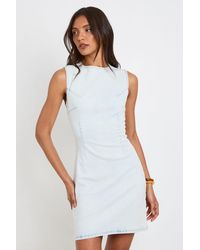 Boohoo - Tall Basic Denim Shift Dress - Lyst