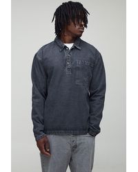 BoohooMAN - Tall Tinted Washed Oversized Rugby Shirt - Lyst