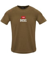 DIESEL - Just New D Logo Coffee Liqueur T-Shirt Cotton - Lyst