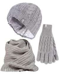 Heat Holders - Ladies Knitted Hat Scarf & Gloves Set - Lyst