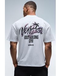BoohooMAN - Active Venice Beach Bodybuilding Gym Extended Neck Oversized T-Shirt - Lyst