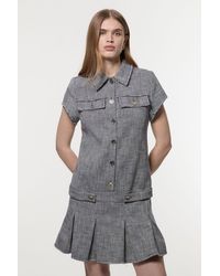 Karen Millen - Petite Spring Tweed Tailored Mini Dress - Lyst