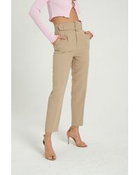 Hiccup - High Waist Tapered Trousers With A Belt Detail - Lyst