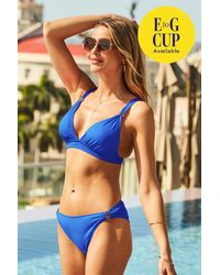 Sosandar - Cobalt Fuller Bust Triangle Bikini Top - Lyst