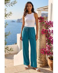 Roman - Textured Wide Leg Trouser - Lyst