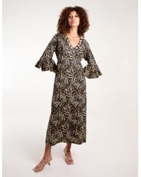 Blue Vanilla - V Neck Shell Midi Dress - Lyst