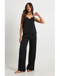 Boohoo - Eyelash Lace Trim Cami & Trouser Pyjama Set - Lyst