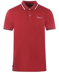 Aquascutum - Twin Tipped Collar Brand Logo Bordeaux Polo Shirt - Lyst