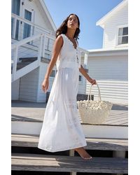 Penti - Embroidered Wide-Leg Cotton Trousers - Lyst