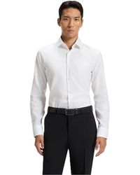 BOSS - Point Collar Long Sleeve Regular Fit Oxford Shirt - Lyst