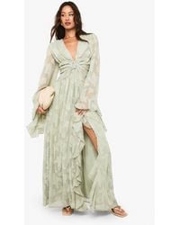 Boohoo - Tall Textured Cut Out Maxi Dress - Lyst