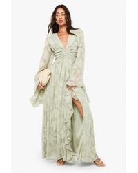 Boohoo - Tall Textured Cut Out Maxi Dress - Lyst